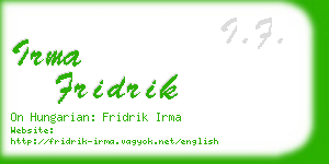 irma fridrik business card